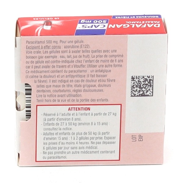 Dafalgan Caps 500 mg gélule