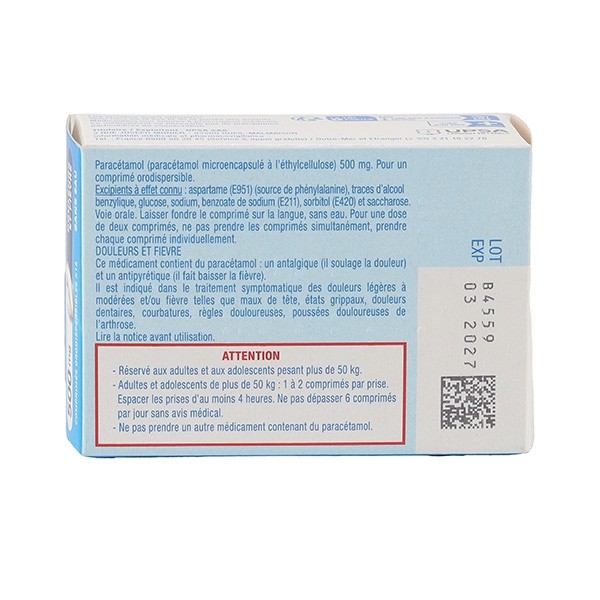 Efferalgan 500 mg comprimé orodispersible