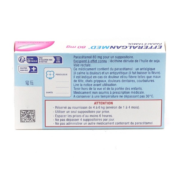 EfferalganMed 80 mg suppositoire