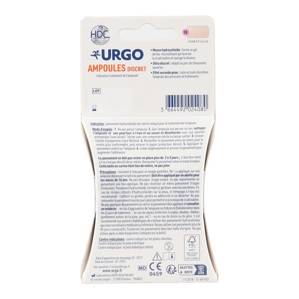 Urgo Ampoules Discret Talon pansements