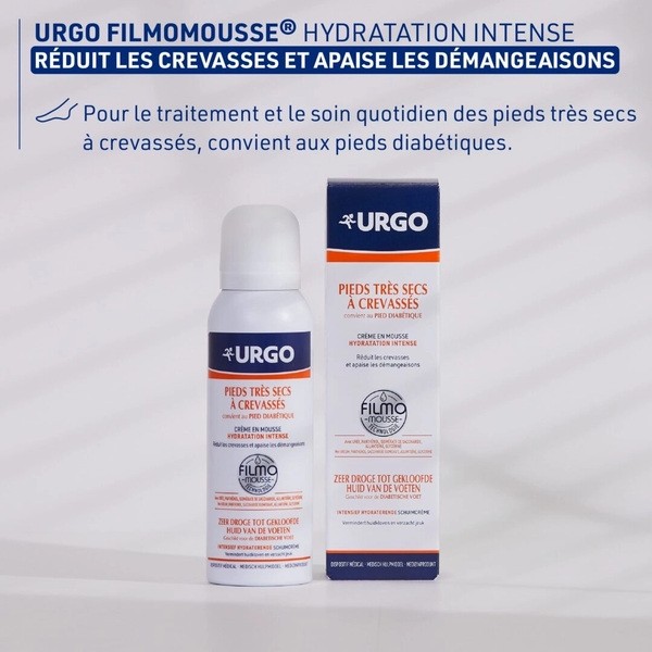 Urgo Crème en mousse pieds très secs à crevassés