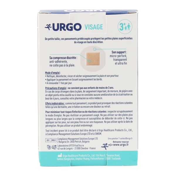 Urgo Pansements assortis spécial visage