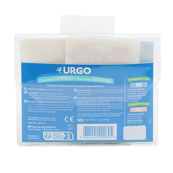Urgo Pocket Pansements extensibles et waterproof