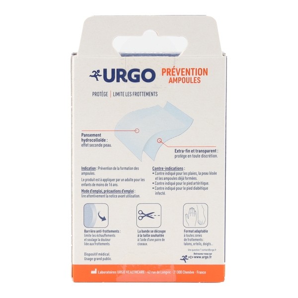 Urgo Prévention ampoules bandes hydrocolloïdes
