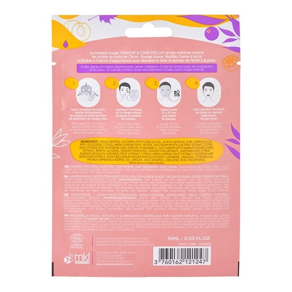 MKL Masque visage tenseur coup d'éclat