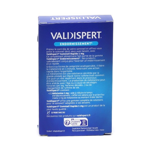 Valdispert Melatonine Sommeil rapide 1 mg comprimés
