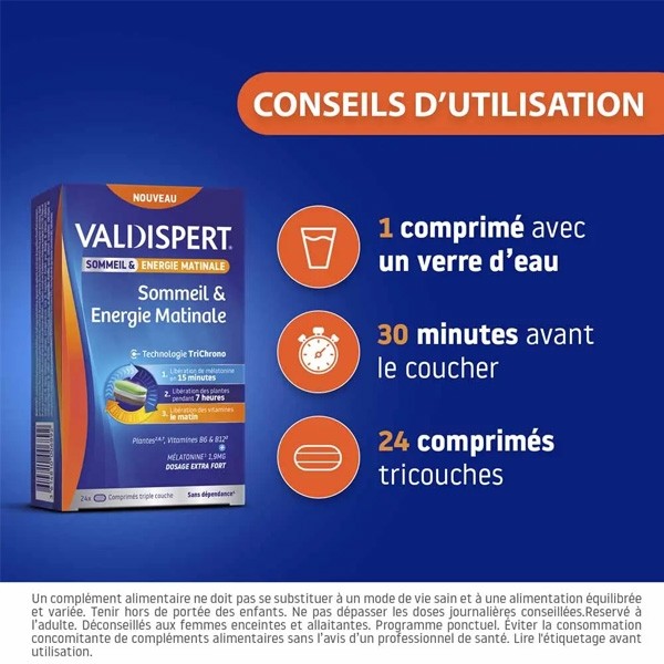 Valdispert Sommeil et énergie matinale comprimé