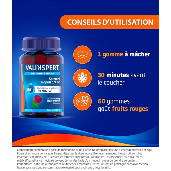 Valdispert Sommeil rapide 1,9 mg gummies