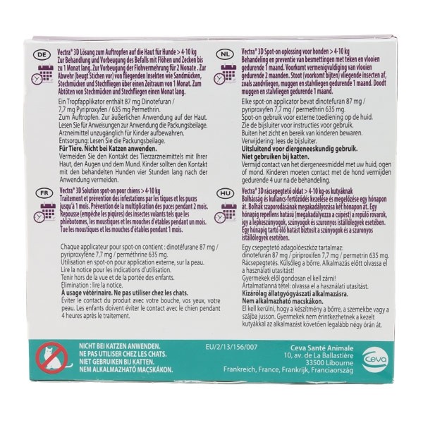 Vectra 3D Pipettes anti puces chien