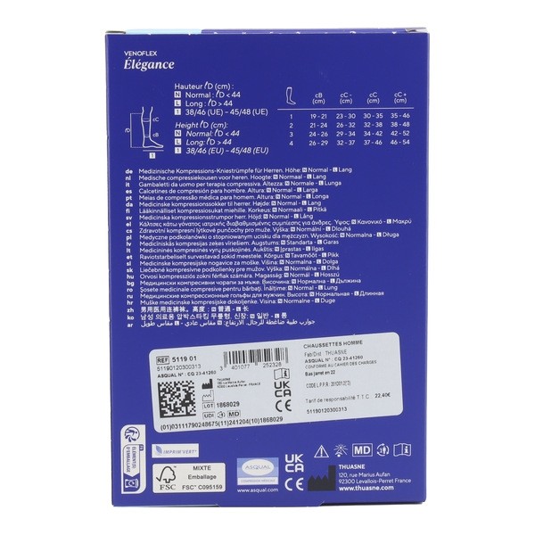 Venoflex Elégance Chaussettes de Contention Homme Classe 1