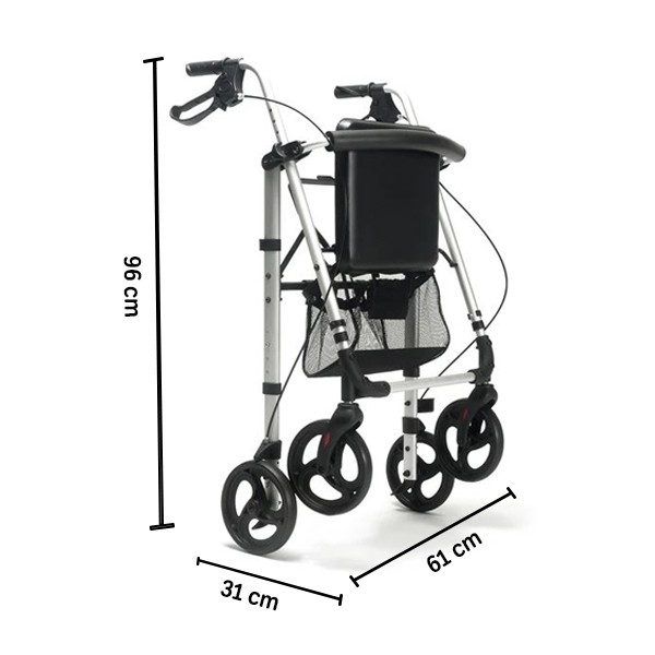 Déambulateur Rollator Ecoplus 4 roues avec panier