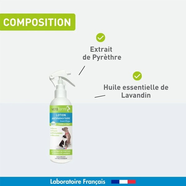 Vetoform Antiparasitaire lotion insectifuge spray