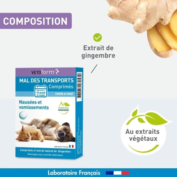 Vetoform mal des transports chien et chat comprimés