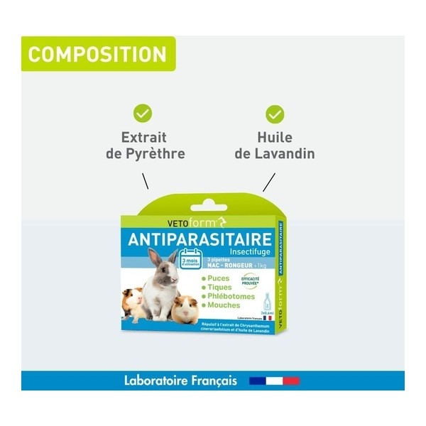 Vetoform Antiparasitaire Nac Rongeur pipettes