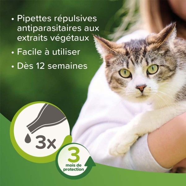 Vetopure Chat Pipettes antiparasitaires répulsives