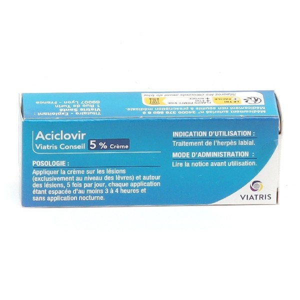 Aciclovir Viatris 5 % crème flacon pompe 2 g
