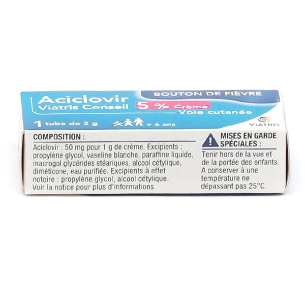 Viatris Aciclovir creme herpès tube