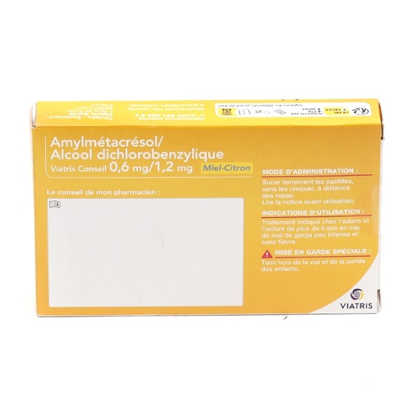 Viatris Amylmétacrésol/alcool dichlorobenzylique pastilles miel-citron