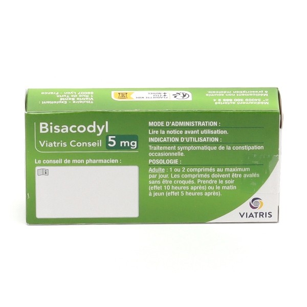Bisacodyl 5 mg Viatris comprimé Constipation