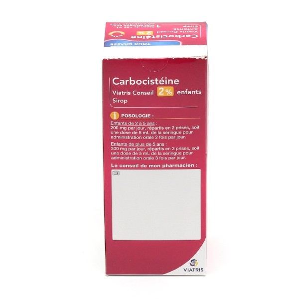 Carbocistéine 2 % Viatris enfants sirop