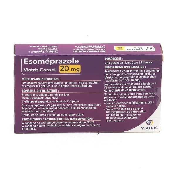 Esoméprazole  Viatris Conseil 20 mg gélule