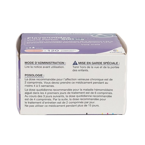 Flavonoides 500 mg Viatris comprimé Jambes lourdes