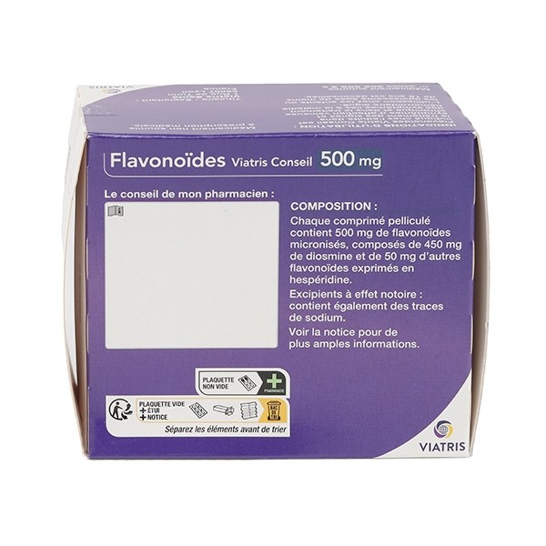 Flavonoides 500 mg Viatris comprimé Jambes lourdes
