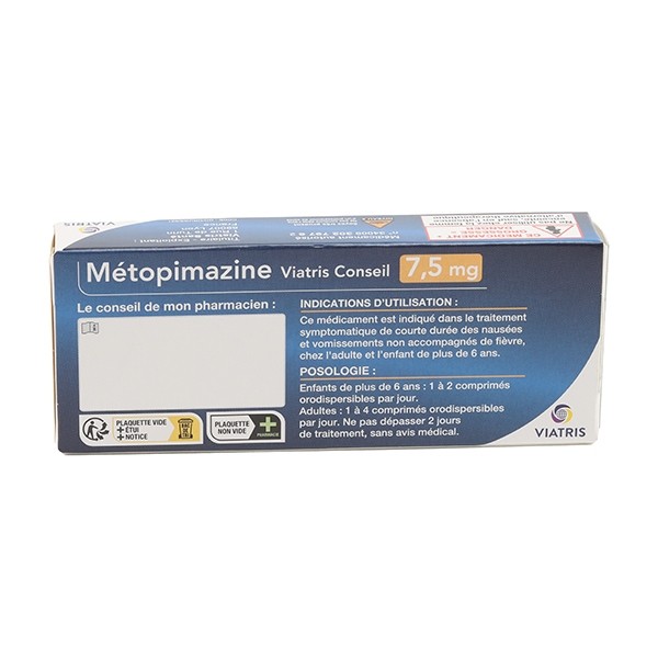 Métopimazine 7,5 mg comprimé orodispersible Viatris