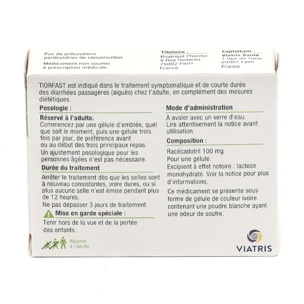 Tiorfast 100 mg gélule