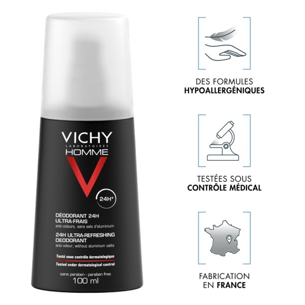 Vichy homme déodorant ultra-frais spray