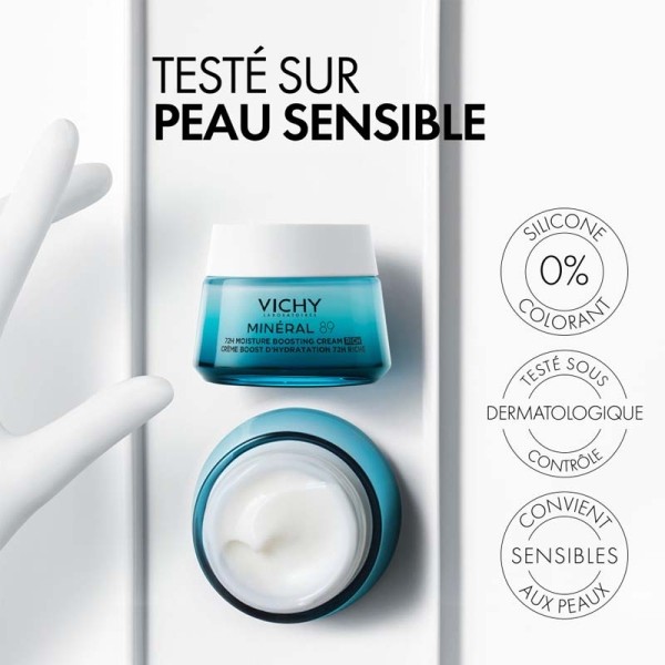 Vichy Minéral 89 crème boost d'hydratation 100h texture riche