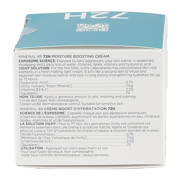 Vichy Minéral 89 Crème boost d'hydratation 72h