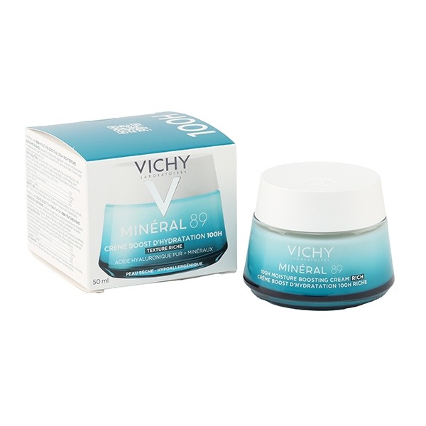 Vichy Minéral 89 crème boost d'hydratation 100h texture riche