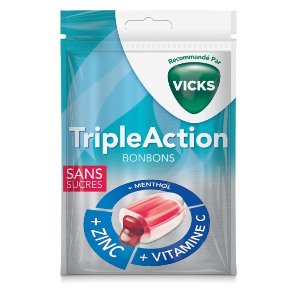 Vicks Pastilles Triple Action sans sucres