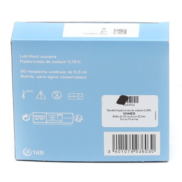 Vismed lubrifiant oculaire unidoses