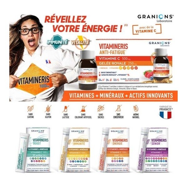 Granions Vitamineris Anti fatigue unidoses