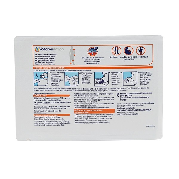 Voltaren Actigo patch anti inflammatoire