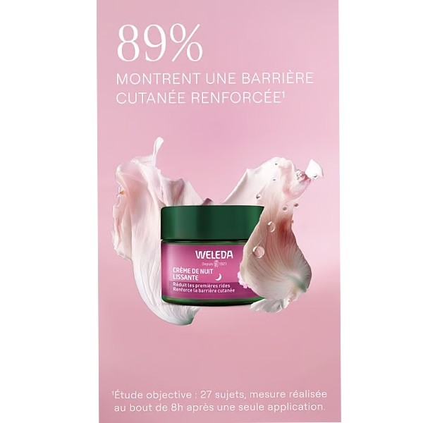 Weleda Crème de nuit lissante Rose musquée et Thé blanc Bio