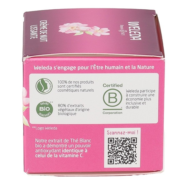 Weleda Crème de nuit lissante Rose musquée et Thé blanc Bio