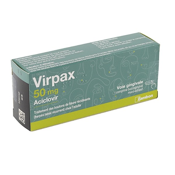 Virpax 50 mg aciclovir comprimé