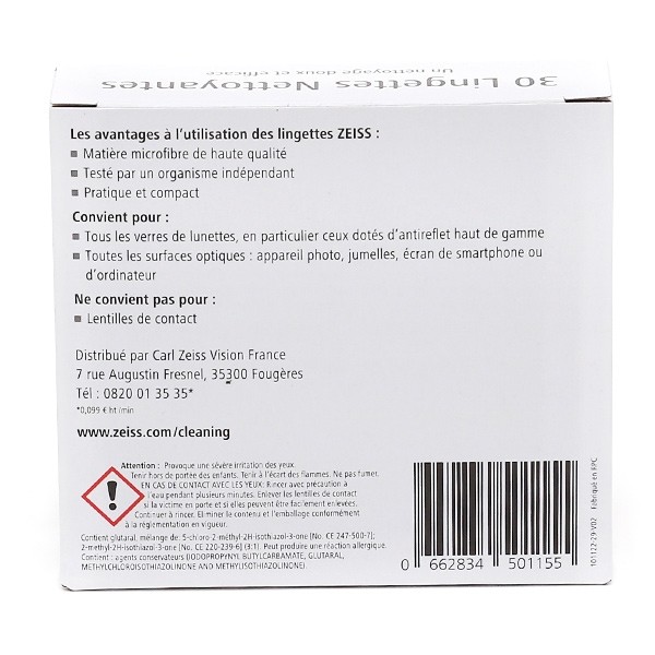 Zeiss lingette nettoyante pour lunettes