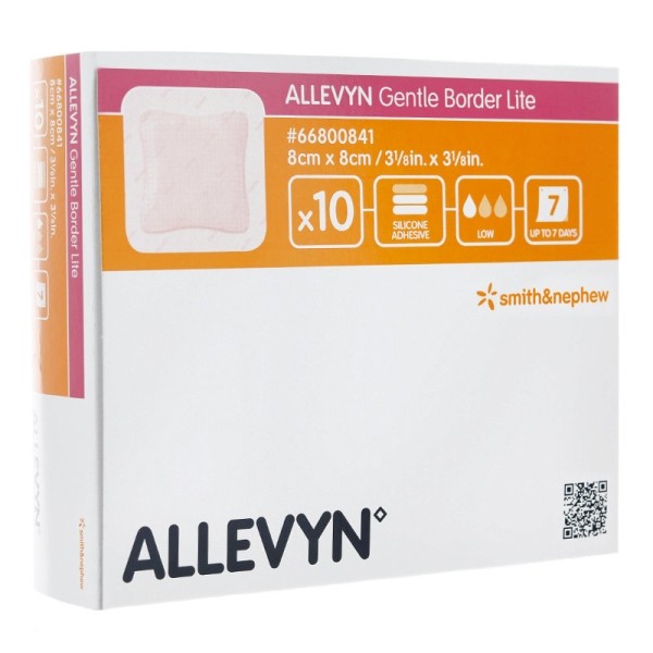 Allevyn Gentle Border Lite Carré pansement adhésif siliconé