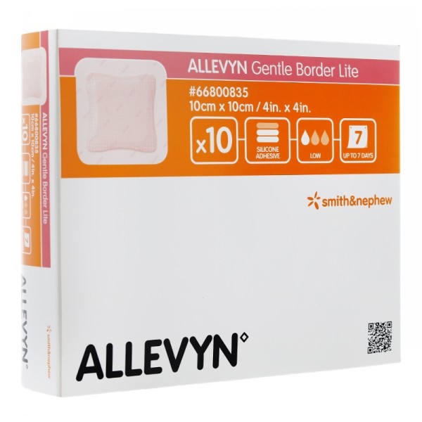 Allevyn Gentle Border Lite Carré pansement adhésif siliconé