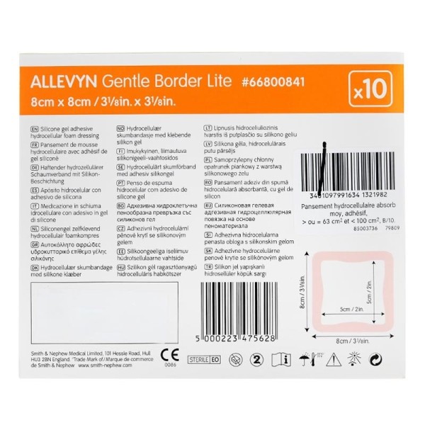 Allevyn Gentle Border Lite Carré pansement adhésif siliconé