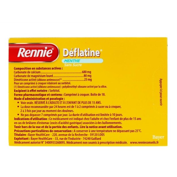 Rennie Deflatine comprimés à croquer