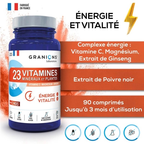 Granions 23 vitamines, minéraux et plantes comprimés