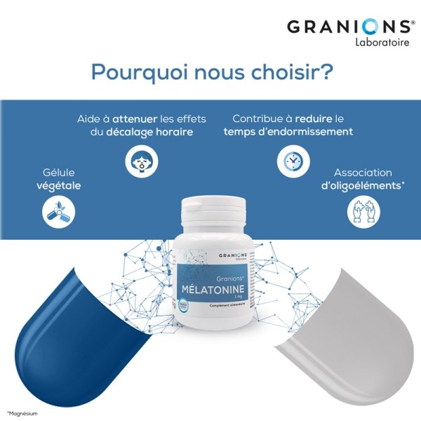 Granions mélatonine 1 mg gélules