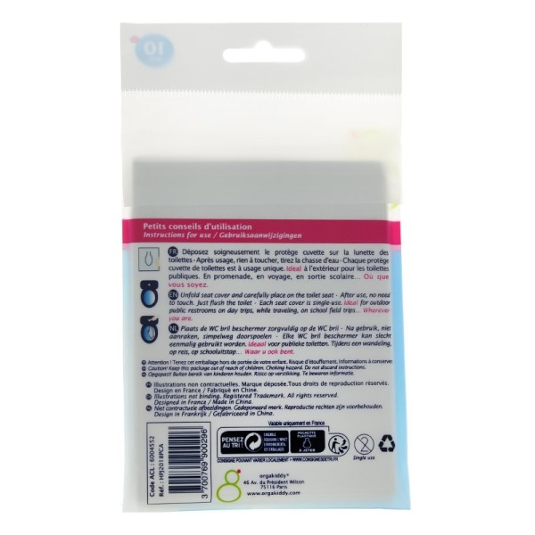 Orgakiddy Protège cuvette de toilettes jetable Adulte