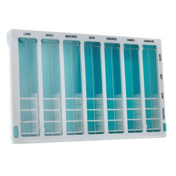 Pilulier hebdomadaire modèle hospitalier 28 cases