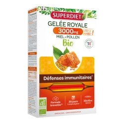 SuperDiet gelée royale 3000mg bio ampoules